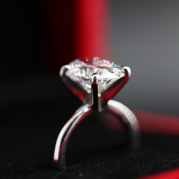 3 Carat Oval Lab Grown Diamond Solitaire Ring - Picture 9 of 14